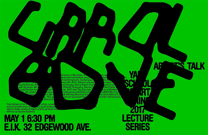 Artist's Talks by Carol Bove, Yale School of Art
Announcement (Designer)