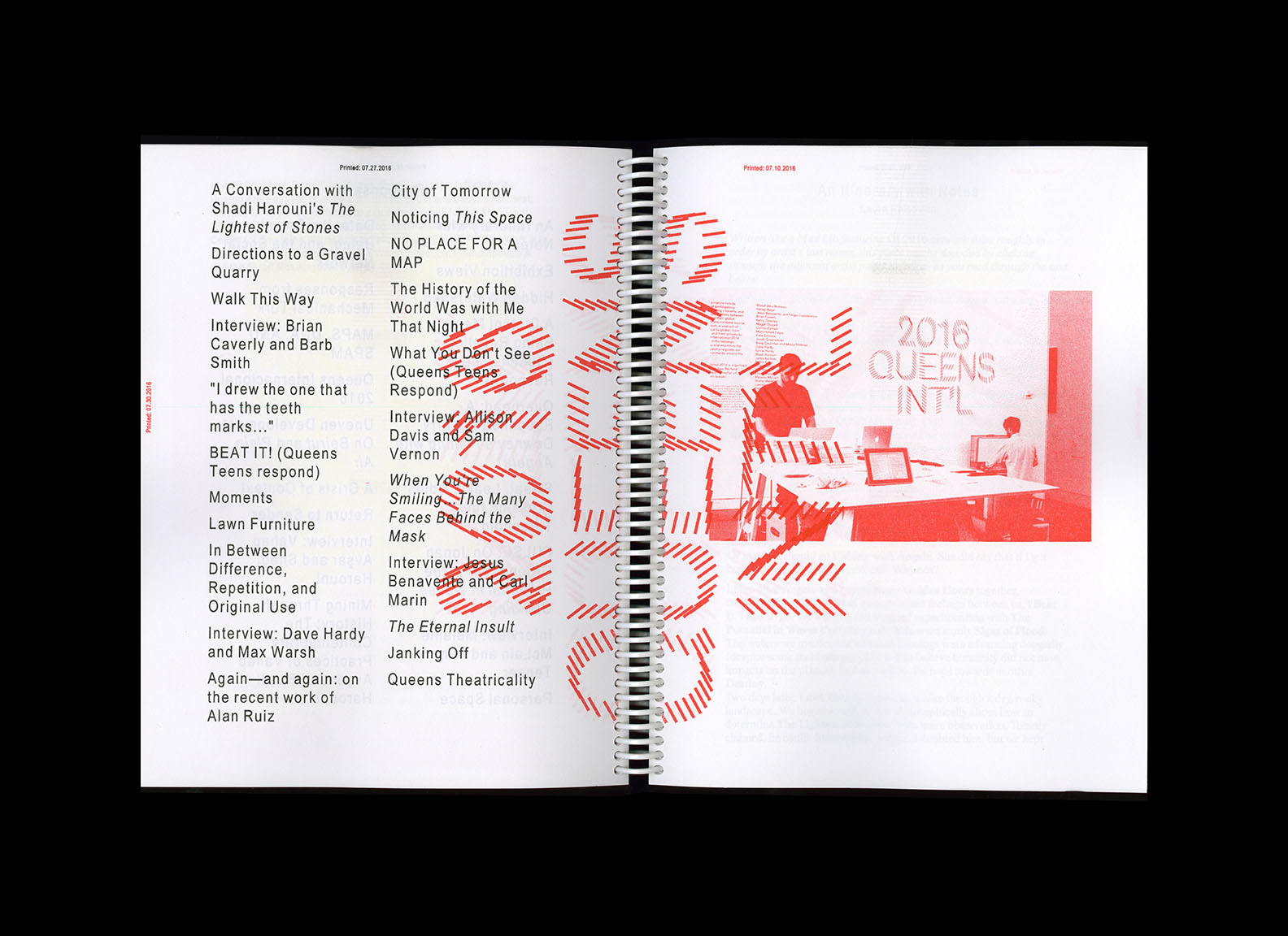 *Queens International 2016*, Queens Museum Biannual Exhibition 
Creative Director ; Visual Identity, Digital and Print Publication (Editor and Designer)