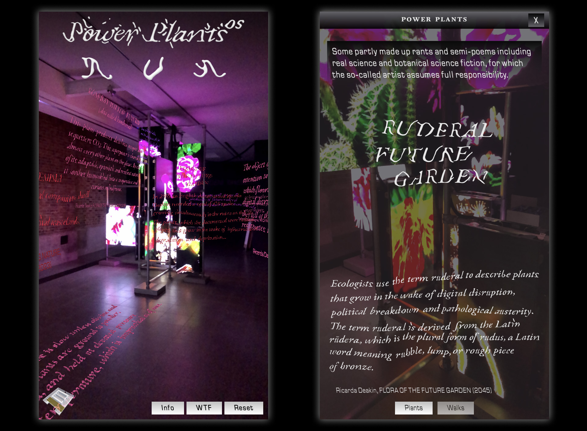 *Power Plants OS* by Hito Steyerl, Serpentine Galleries
Augmented Reality Application (Editor, Designer)