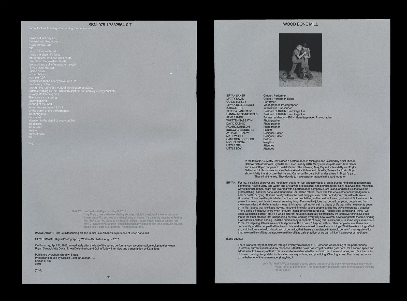 *Wood Bone Mill* by Matty Davis
Publication (Editor and Designer)